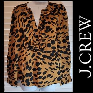 J. Crew Ruffle Long Sleeve Blouse